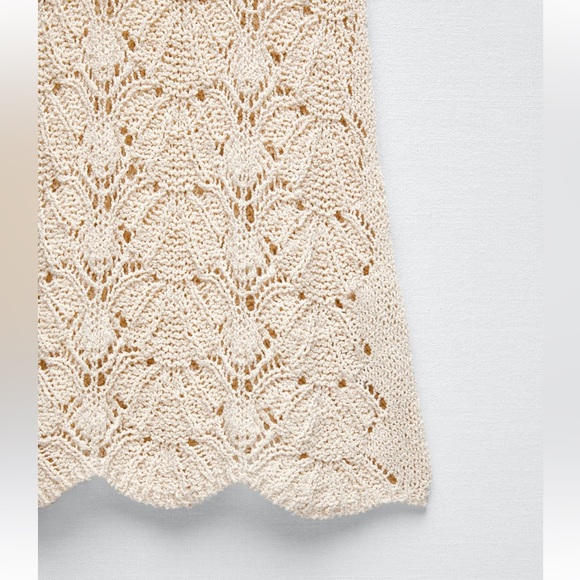NWOT. Zara Openwork Knit Mini Dress - Picture 6 of 6